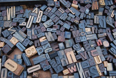 Lead letters in a drawer