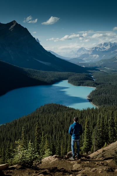 A lake in a panorama