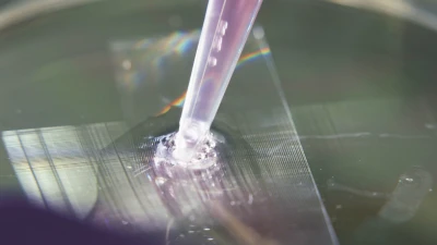 A pipette on a glass
