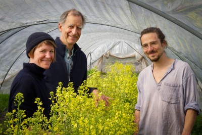 3 people in the greenhouse