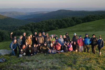A group photo in the Carpathian Mountains