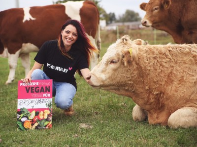 Anne Menden with cow